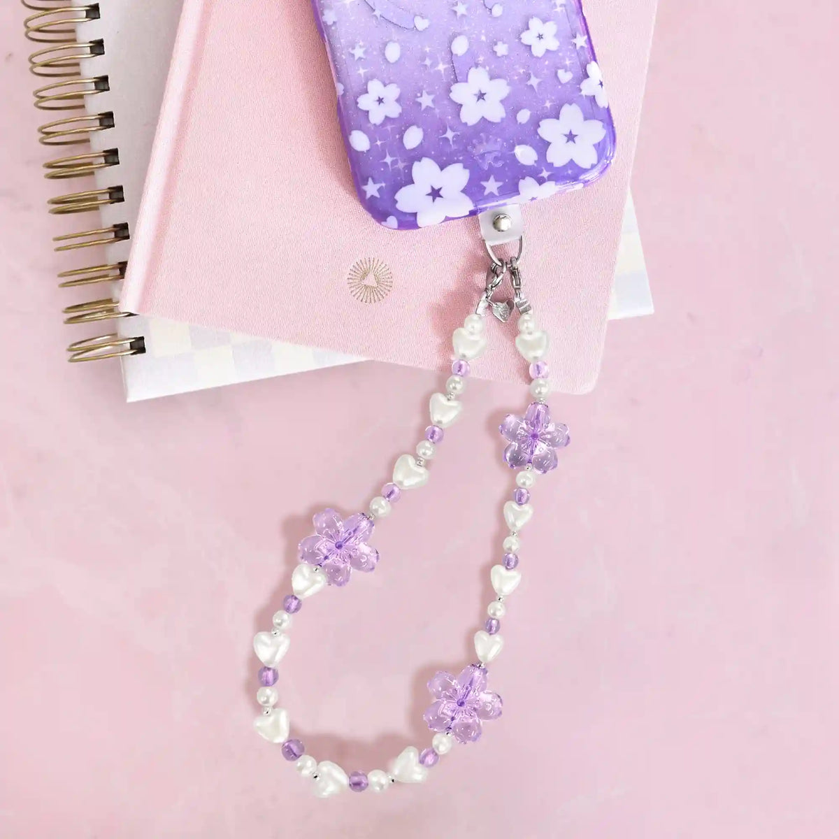 Lavender Cherry Blossom Phone Charm