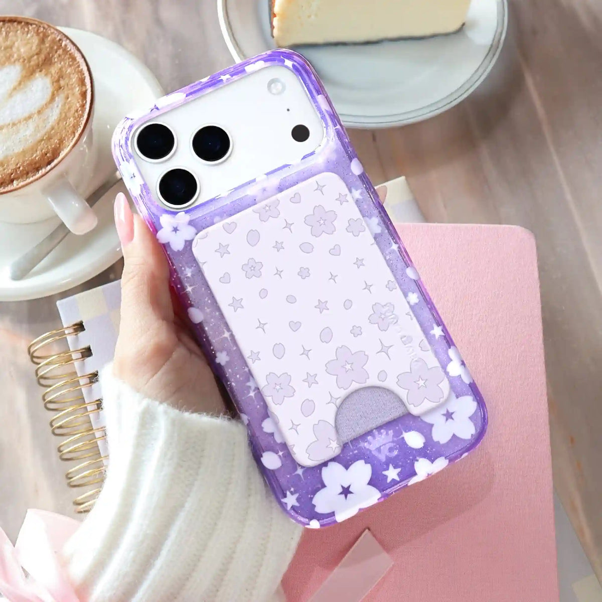 Lavender Cherry Blossom MagSafe Wallet