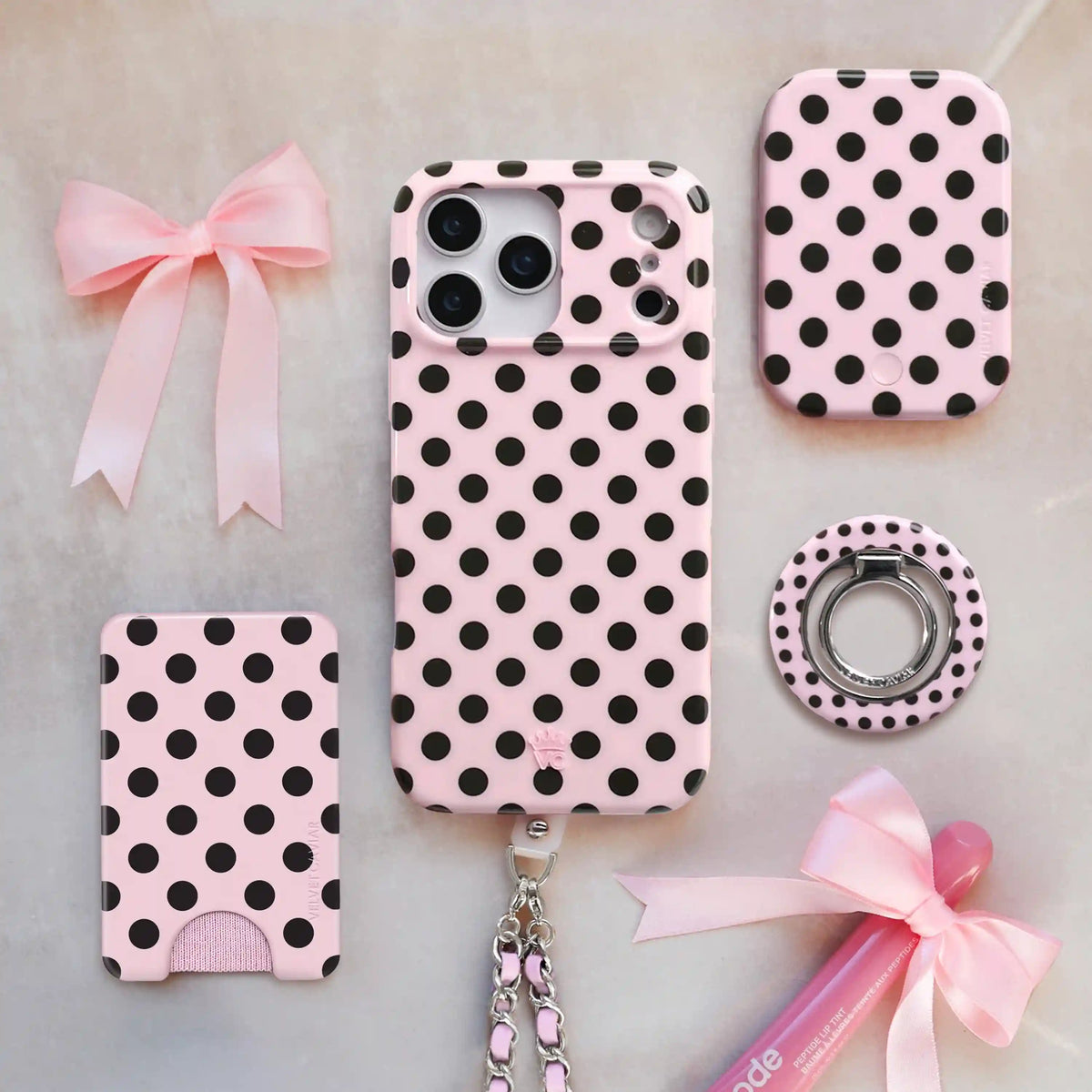 Princess Pink Polka Dot MagSafe Wallet