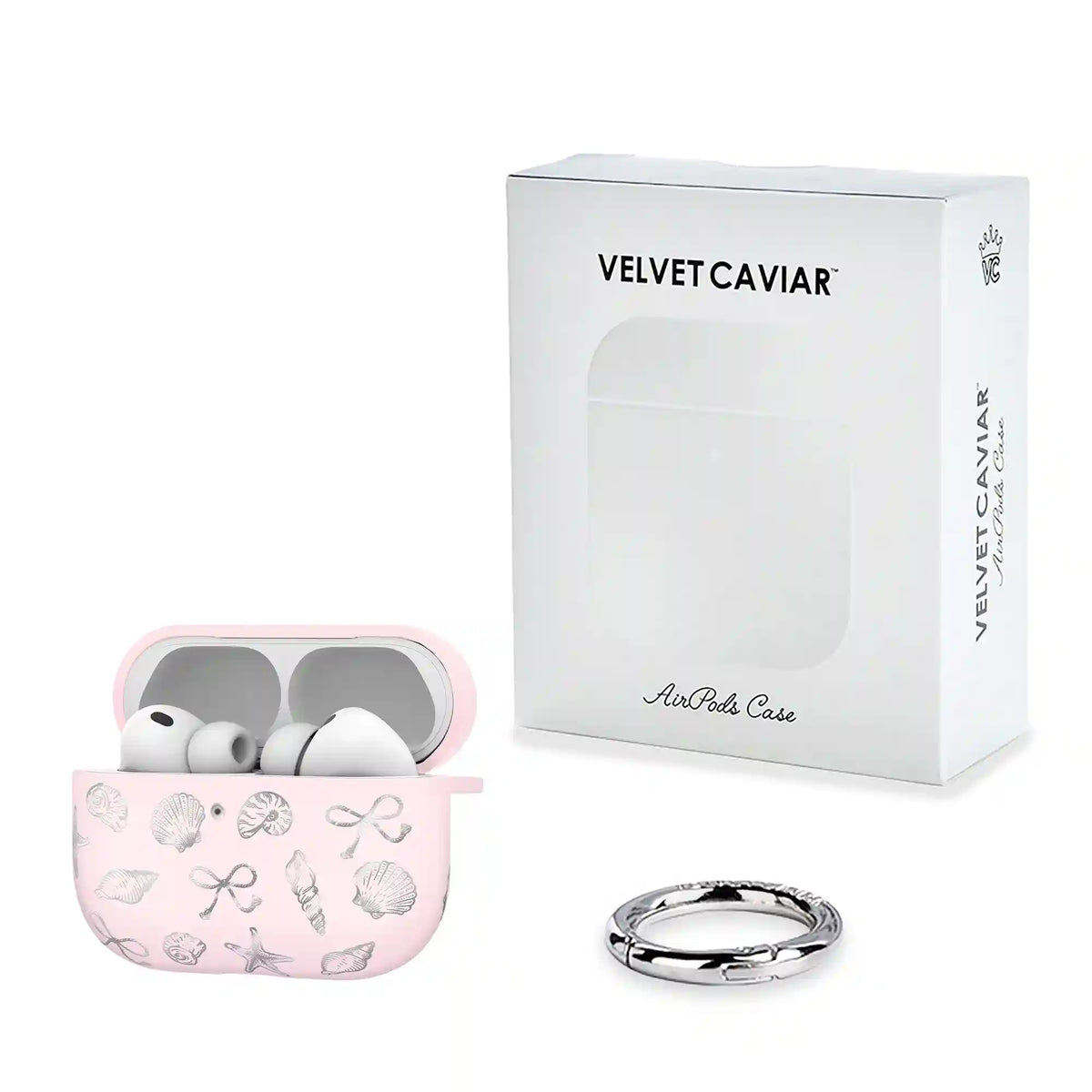 Pink Coastal Seashells AirPod Case