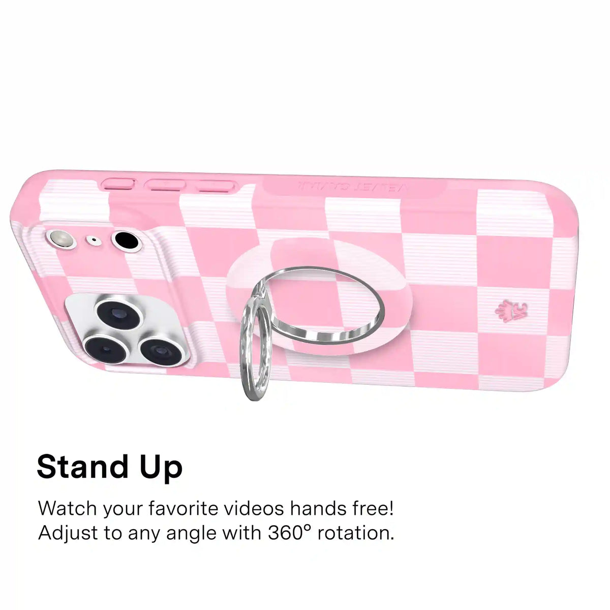 Pink Vibe Checkered MagSafe Grip Ring