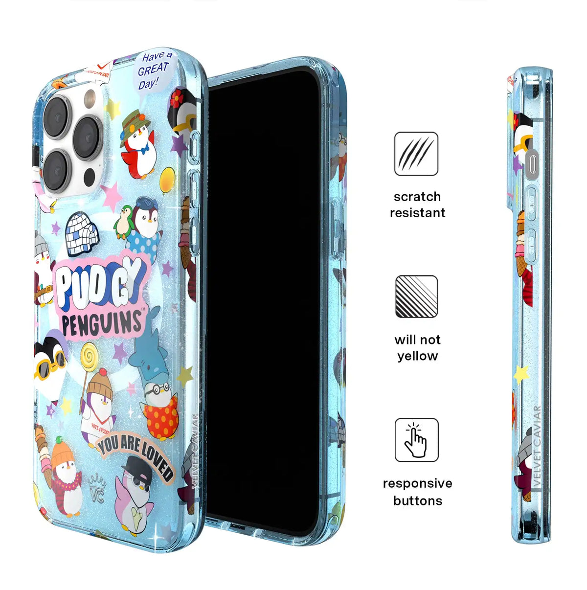 Pudgy Penguins Iceberg Glitter iPhone Case