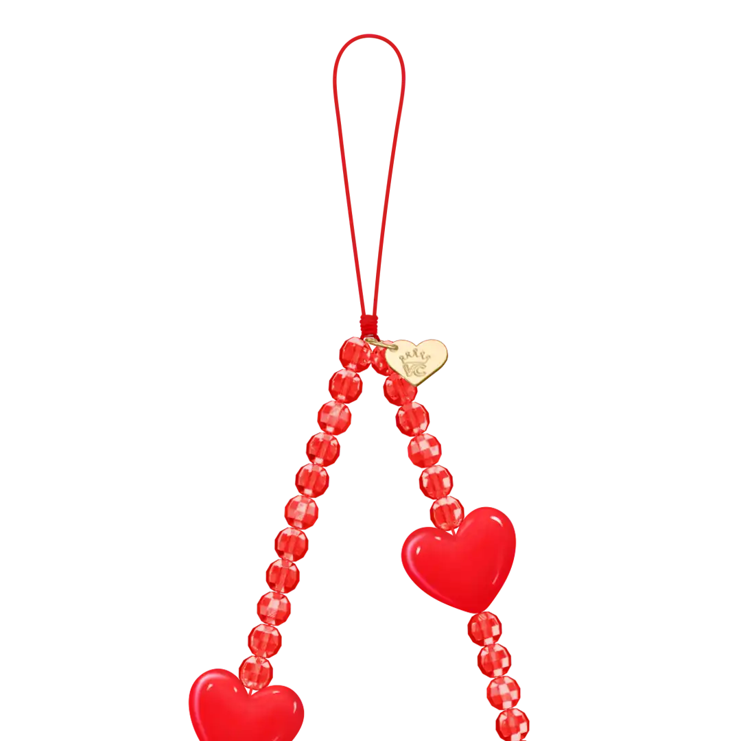Red Heart Phone Charm