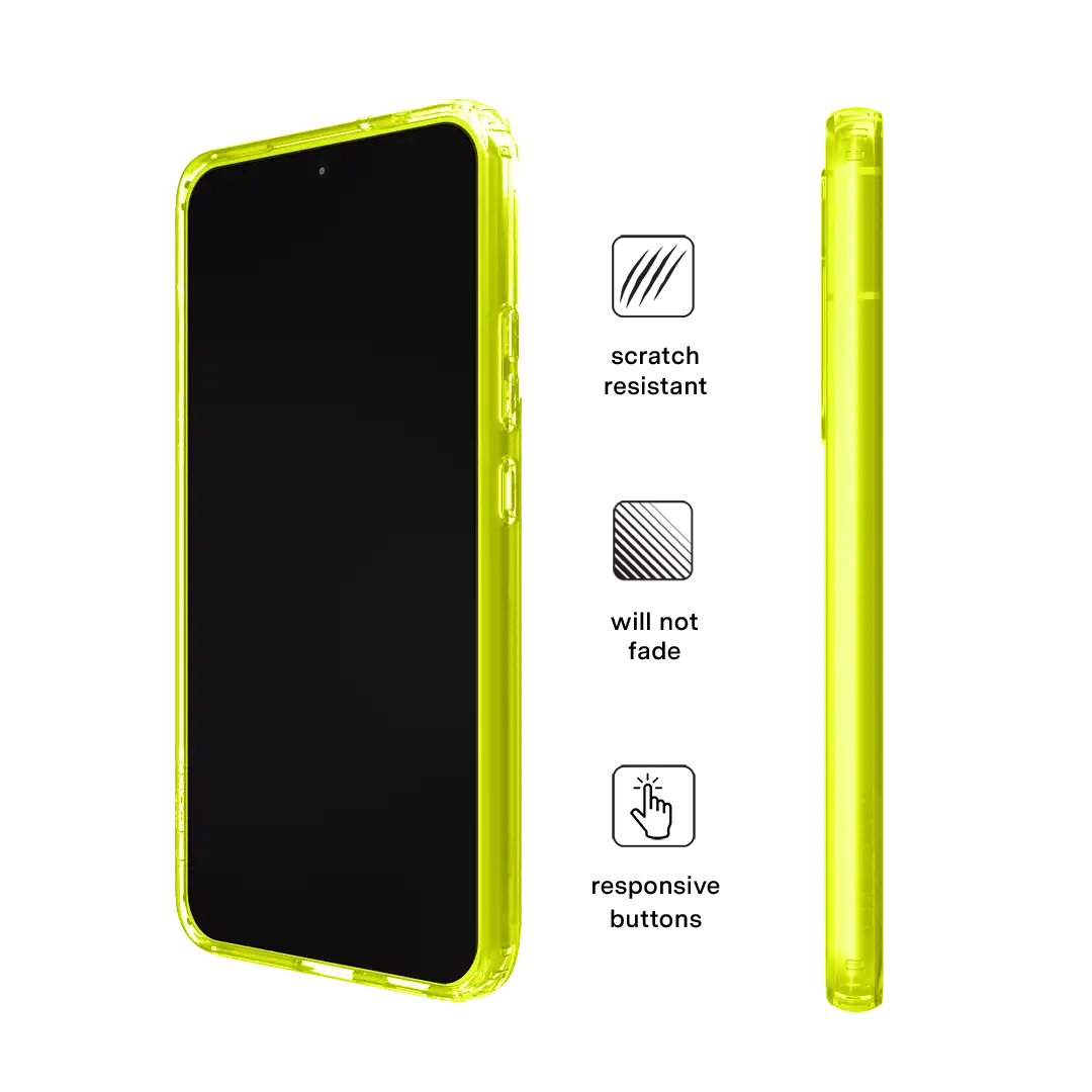 Neon Yellow Clear Samsung Case