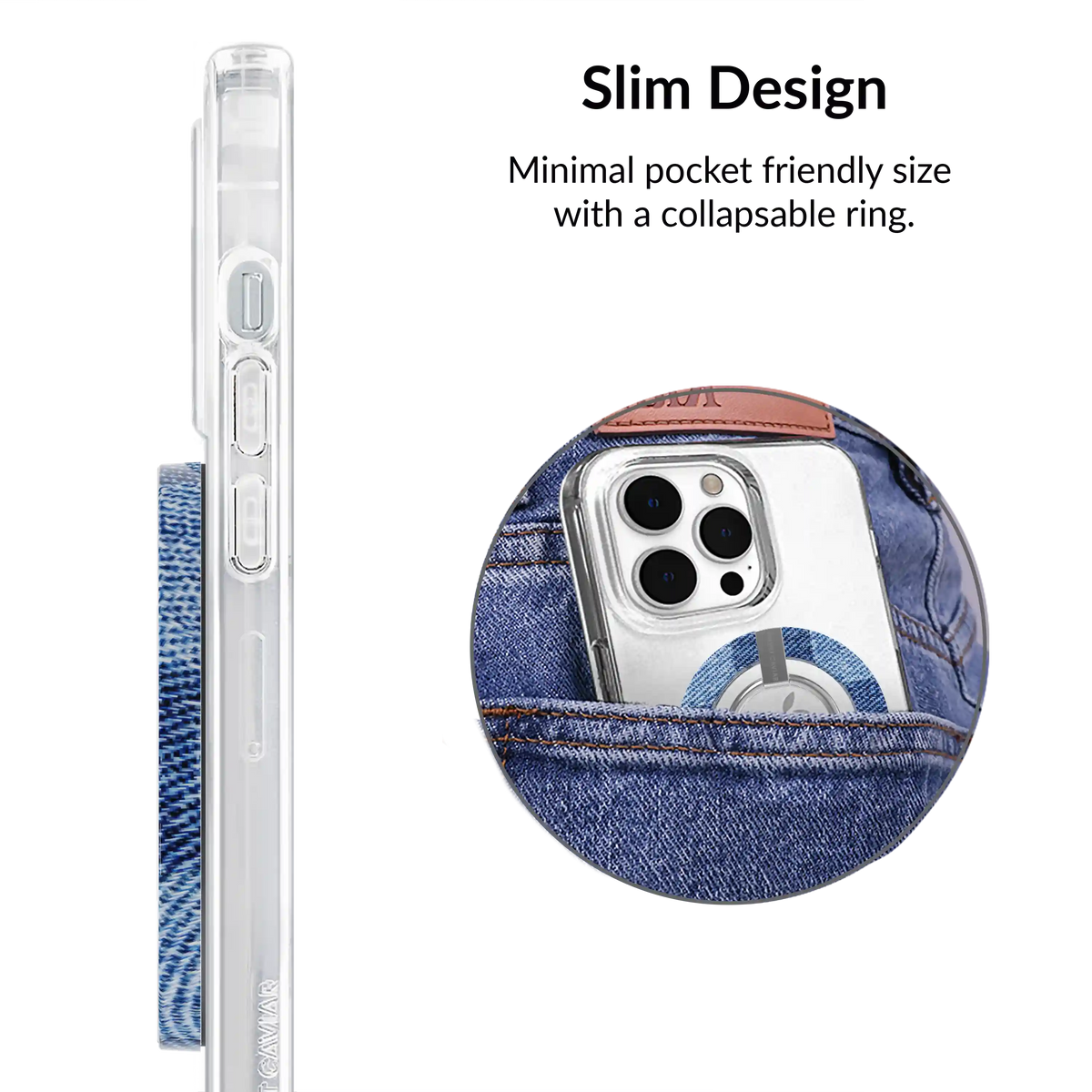 Denim Vibe Checkered MagSafe Grip Ring