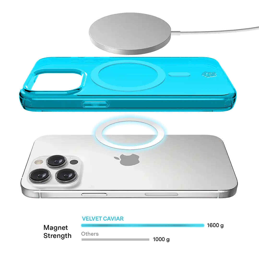 Neon Blue Clear iPhone Case