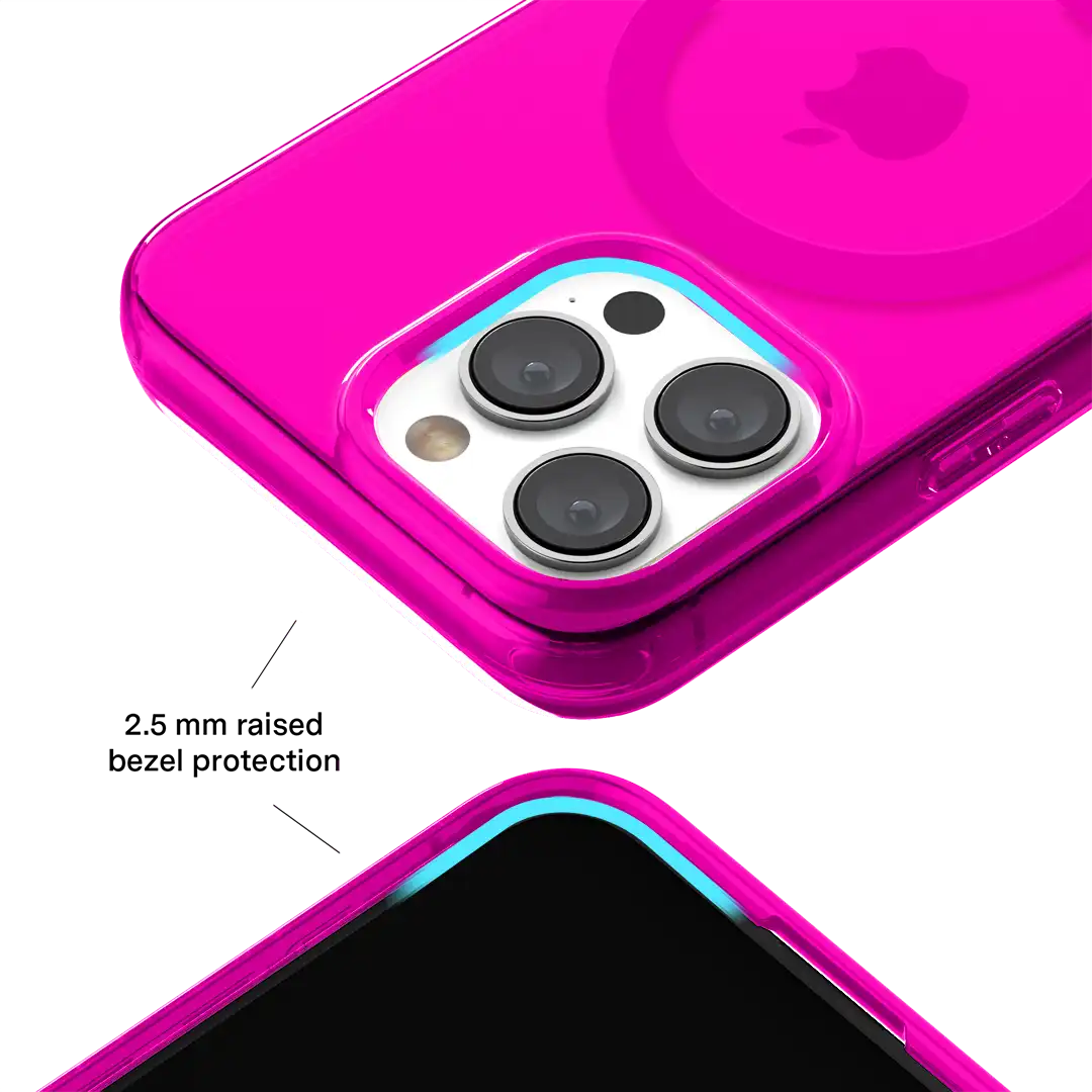 Neon Pink Clear iPhone Case
