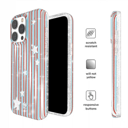 Stars & Stripes Glitter iPhone Case