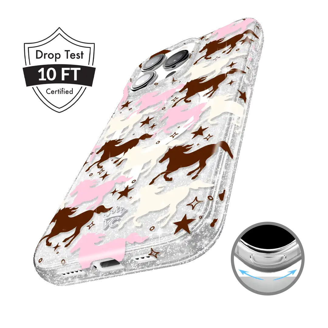 Pink Pony Glitter iPhone Case
