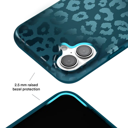 Metallic Navy Leopard iPhone Case