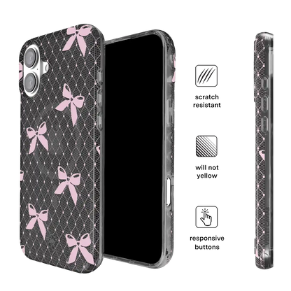 Lacy Pink Bows iPhone Case
