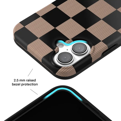 Mocha Vibe Checkered iPhone Case