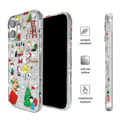 Snoopy Christmas Glitter iPhone Case