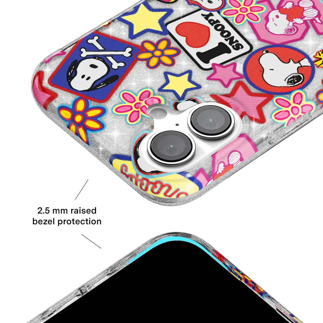 Snoopy Patchwork Glitter iPhone Case