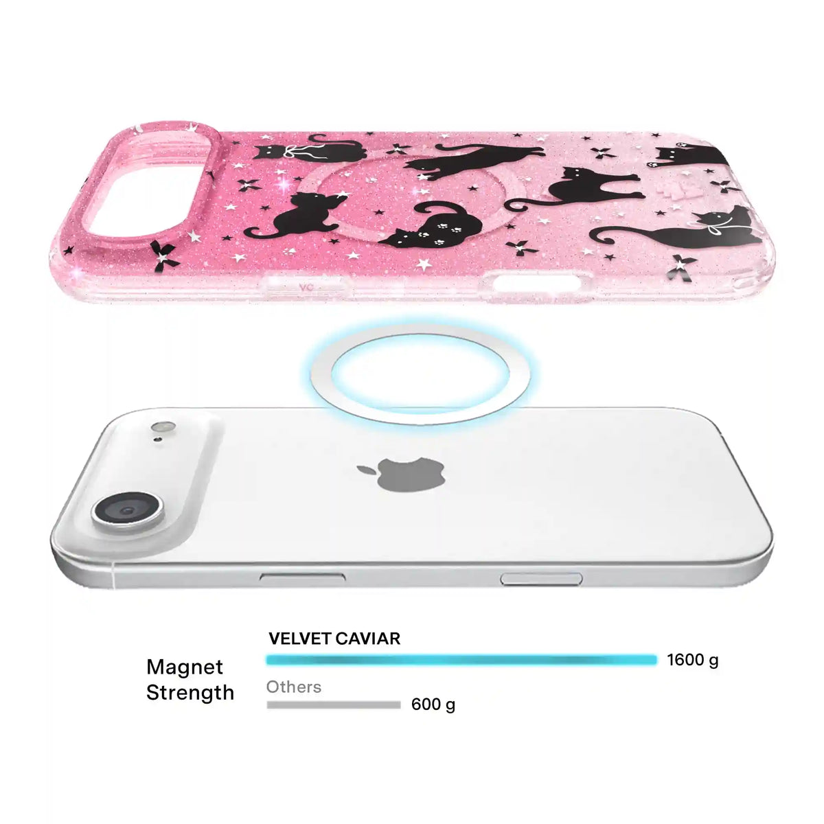 Lucky Kittens Glitter iPhone Case