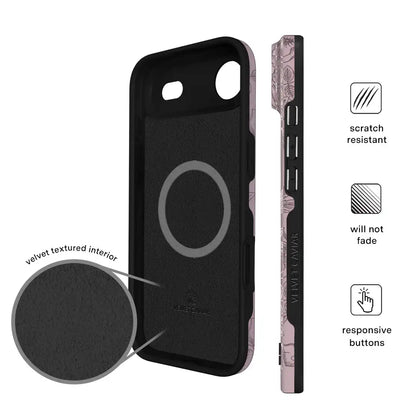 Dusty Rose Chrome Floral iPhone Case