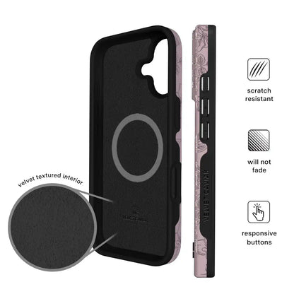 Dusty Rose Chrome Floral iPhone Case