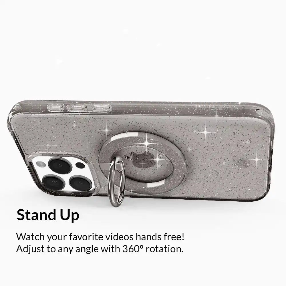 Grey Stardust Glitter MagSafe Grip Ring