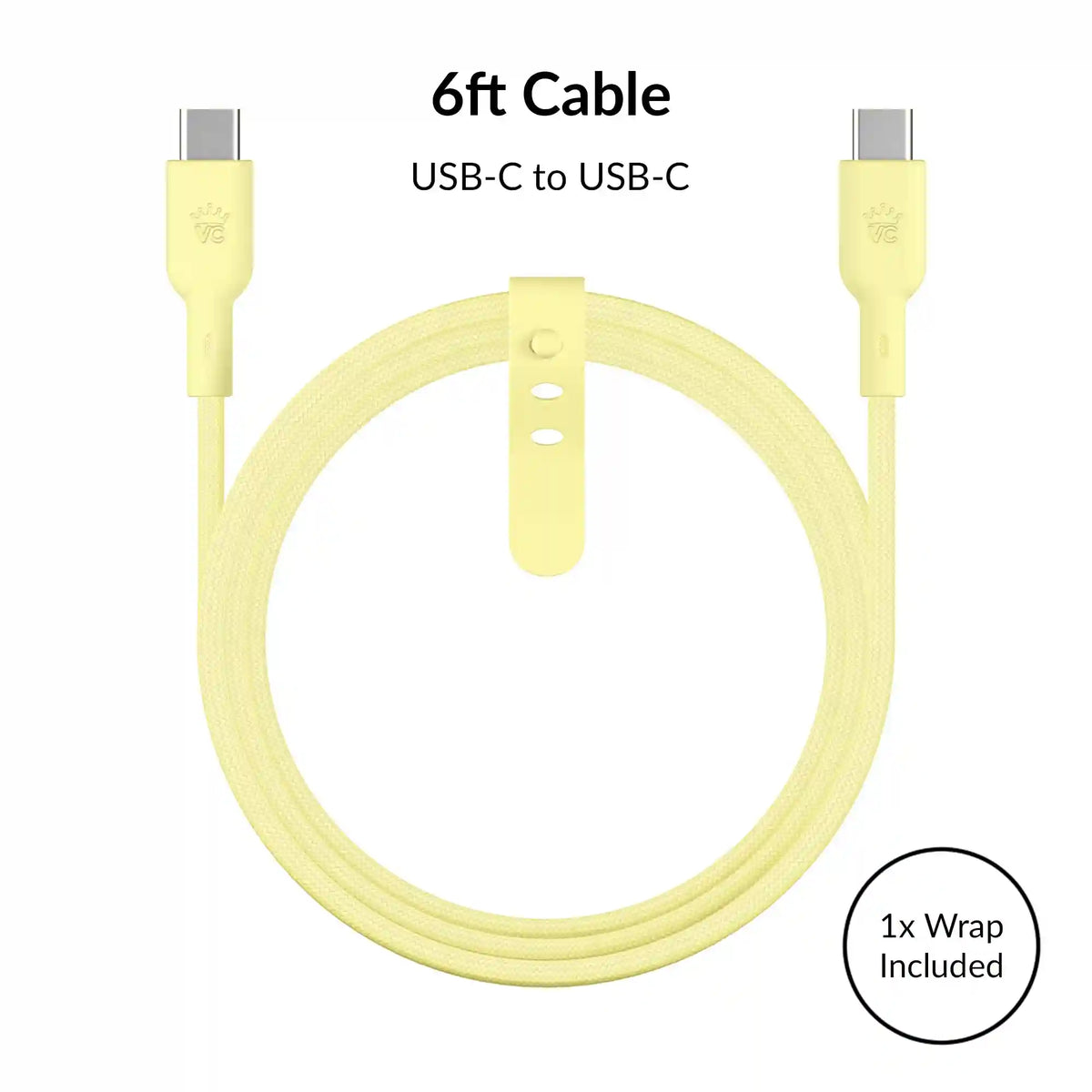 Butter Yellow Fast Charging Set, Dual Port Wall Adapter + 6ft USB-C Cable