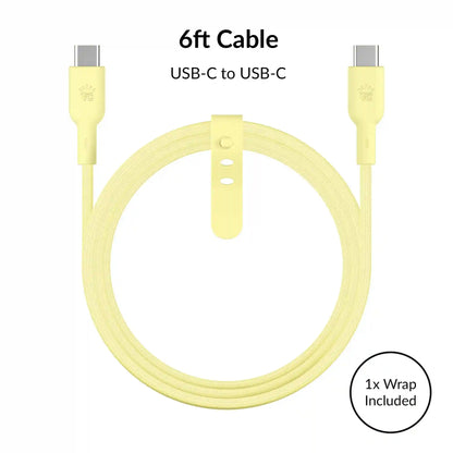 Butter Yellow Fast Charging Set, Dual Port Wall Adapter + 6ft USB-C Cable