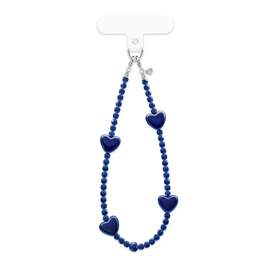 Clear Blue Heart Phone Charm