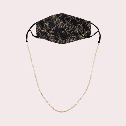 Mask Chain Necklace - 5mm Mixed Pearl in Gold