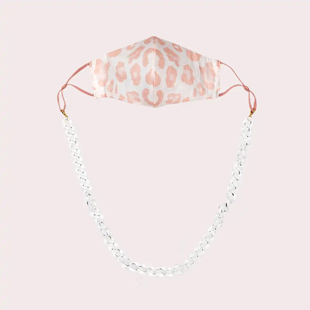 Mask Chain Necklace - 19mm Curb in Clear Lucite