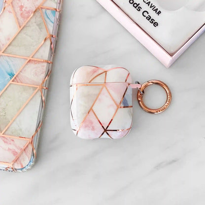 Geometric Marble Airpods Case