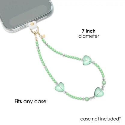 Green Heart Phone Charm