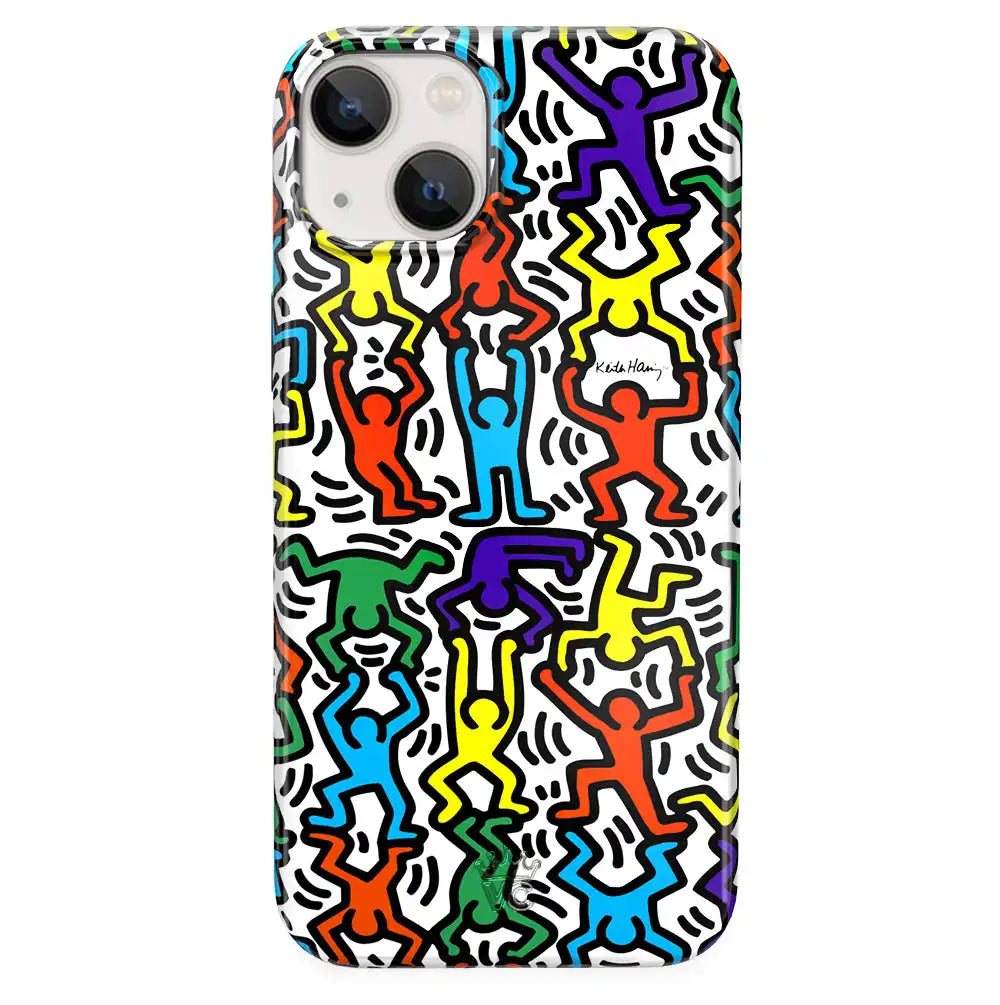 Keith Haring Rainbow Dancers iPhone Case