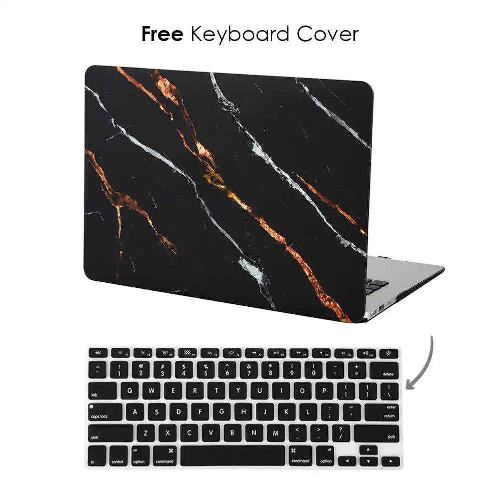 Tiger Black Marble MacBook Case
