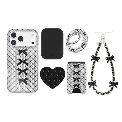 Lacy Black Bows iPhone Bundle Set