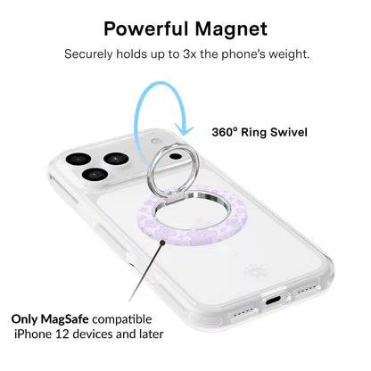 Lavender Cherry Blossom MagSafe Grip Ring