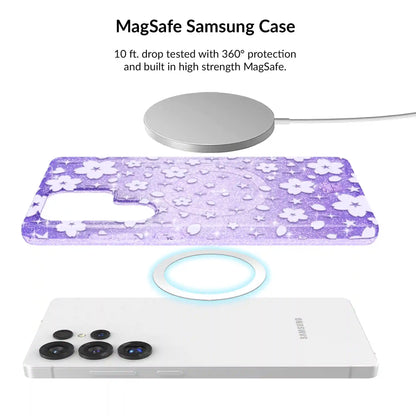 Lavender Cherry Blossom Glitter Samsung Bundle Set