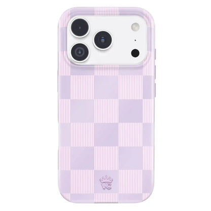 Lilac Vibe Checkered iPhone Case