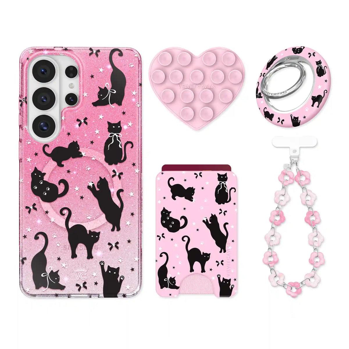 Lucky Kittens Glitter Samsung Bundle Set