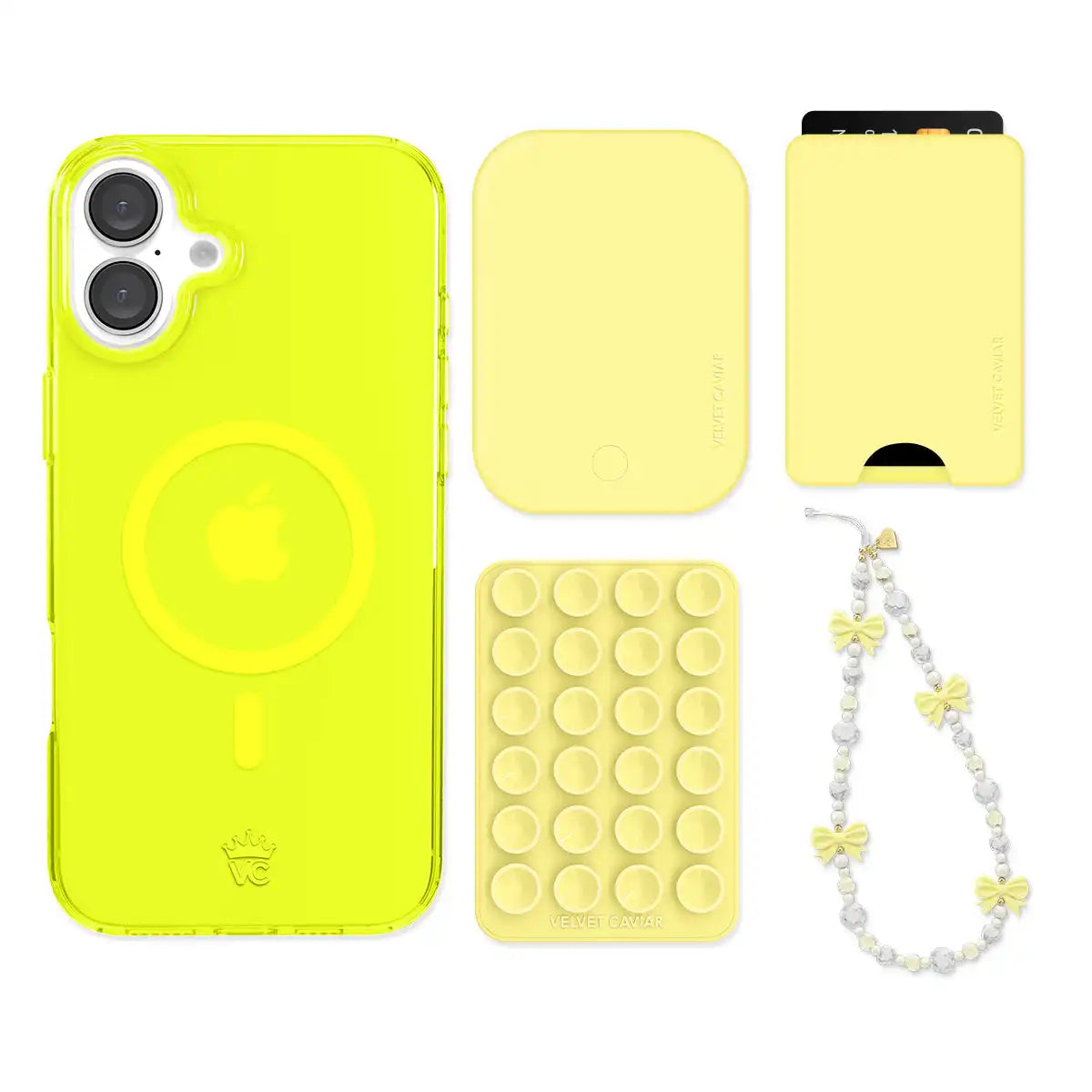 Neon Yellow iPhone Bundle Set - Wallet