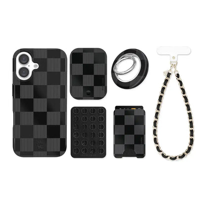 Noir Vibe Checkered iPhone Bundle Set