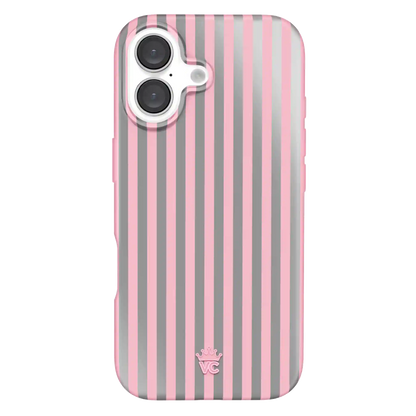 Pink Chrome Stripes iPhone Case