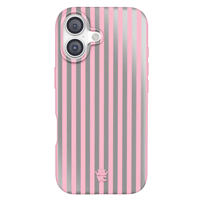 Pink Chrome Stripes iPhone Case