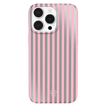 Pink Chrome Stripes iPhone Case