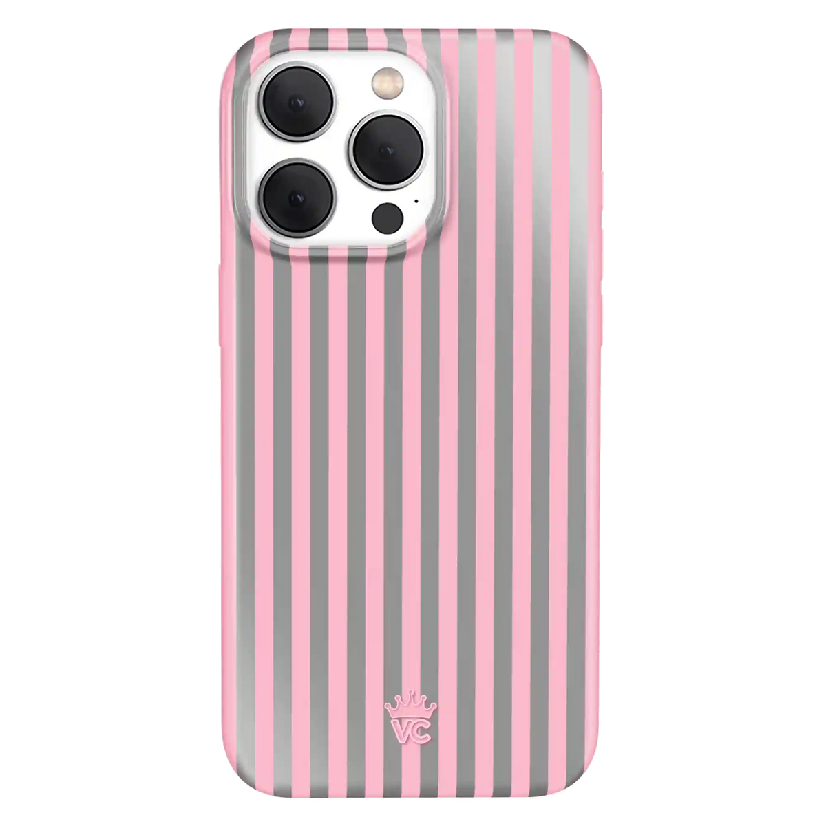 Pink Chrome Stripes iPhone Case