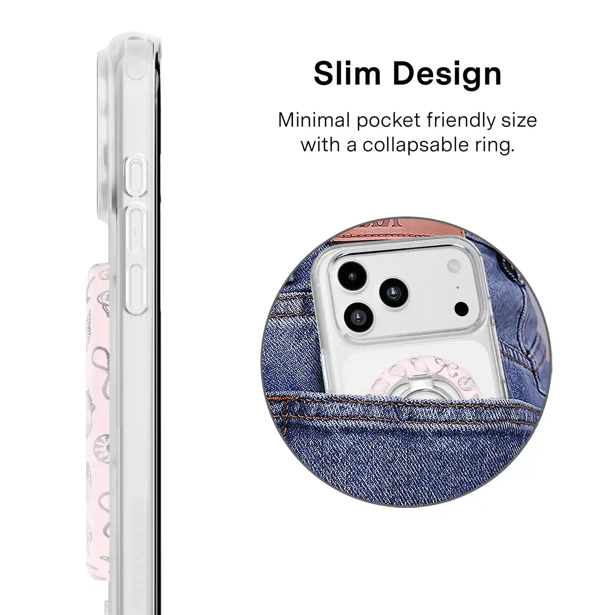Pink Coastal Seashells MagSafe Grip Ring