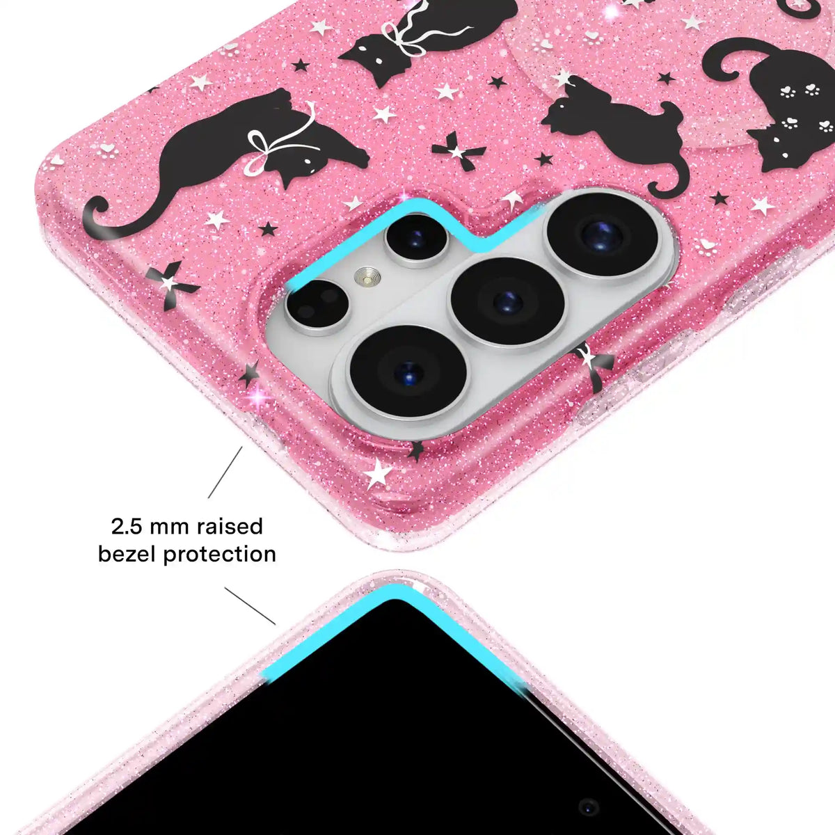 Lucky Kittens Glitter Samsung Case