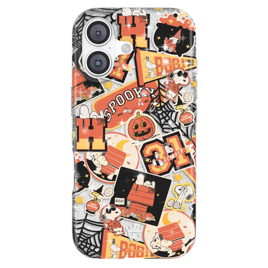 Snoopy Halloween Varsity Glitter iPhone Case