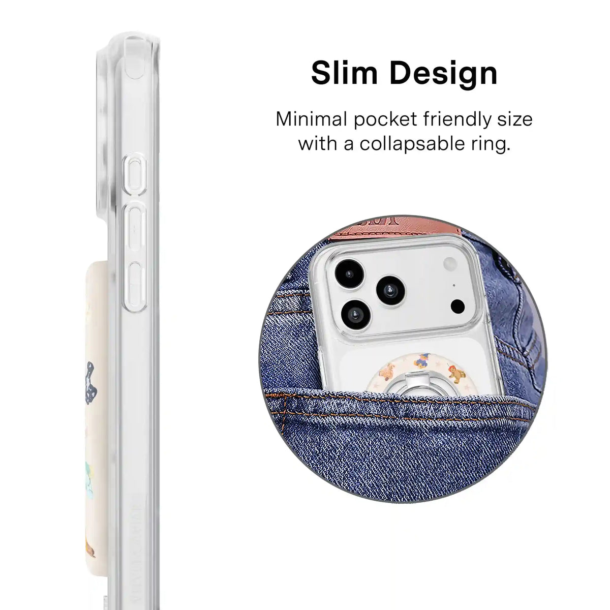 Teddy Scare Glitter MagSafe Grip Ring
