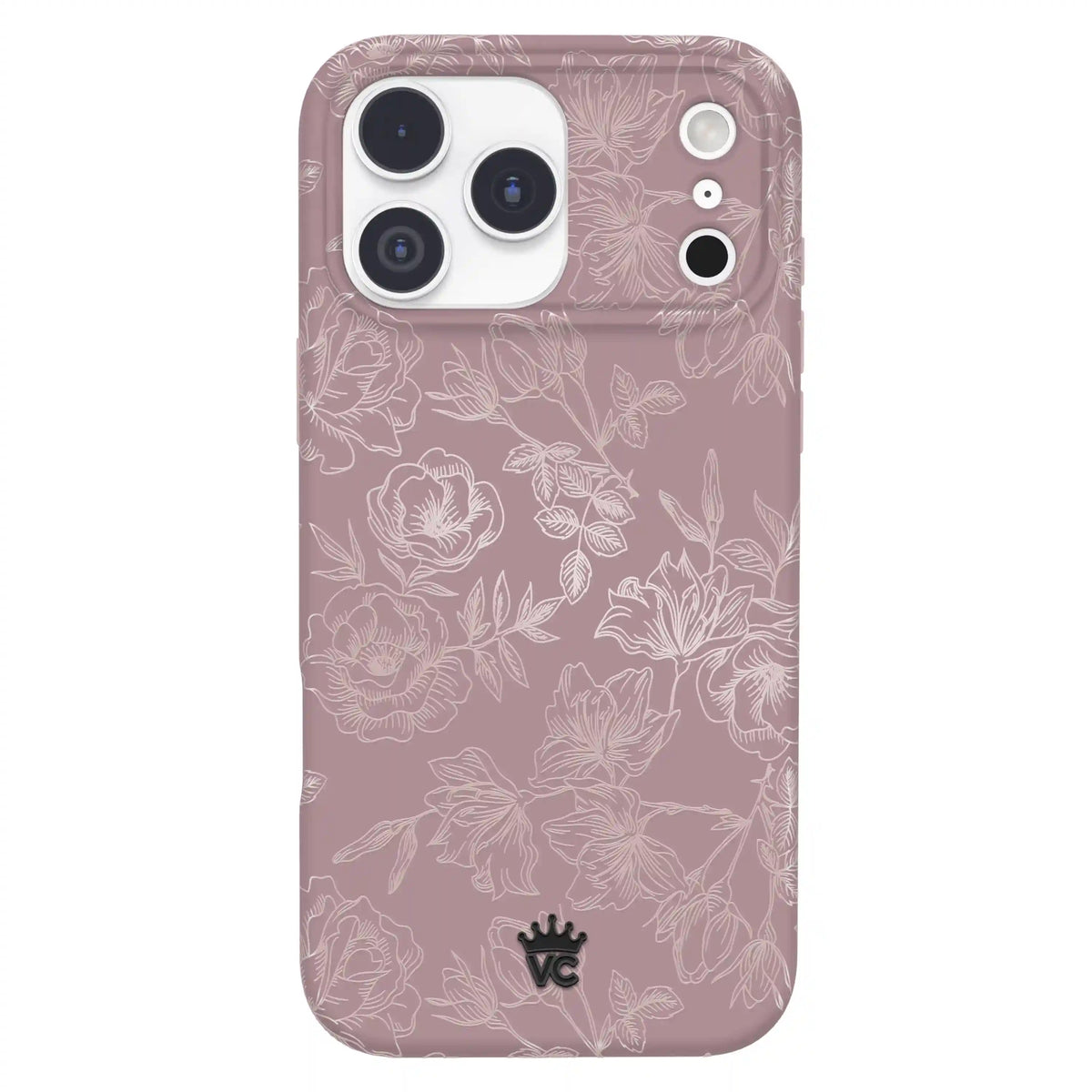 Dusty Rose Chrome Floral iPhone Case