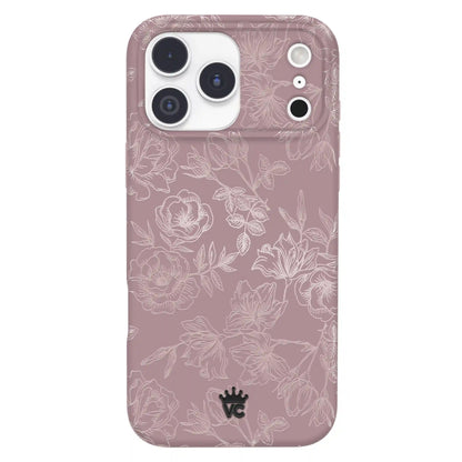 Dusty Rose Chrome Floral iPhone Case