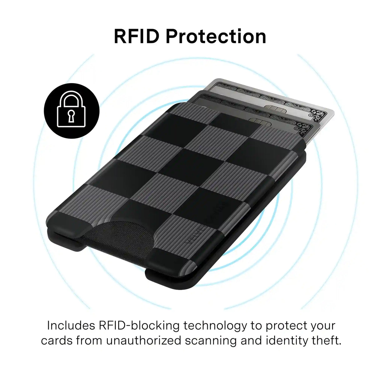 Noir Vibe Checkered Magsafe Wallet