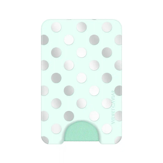 Mint Chrome Polka Dot MagSafe Wallet